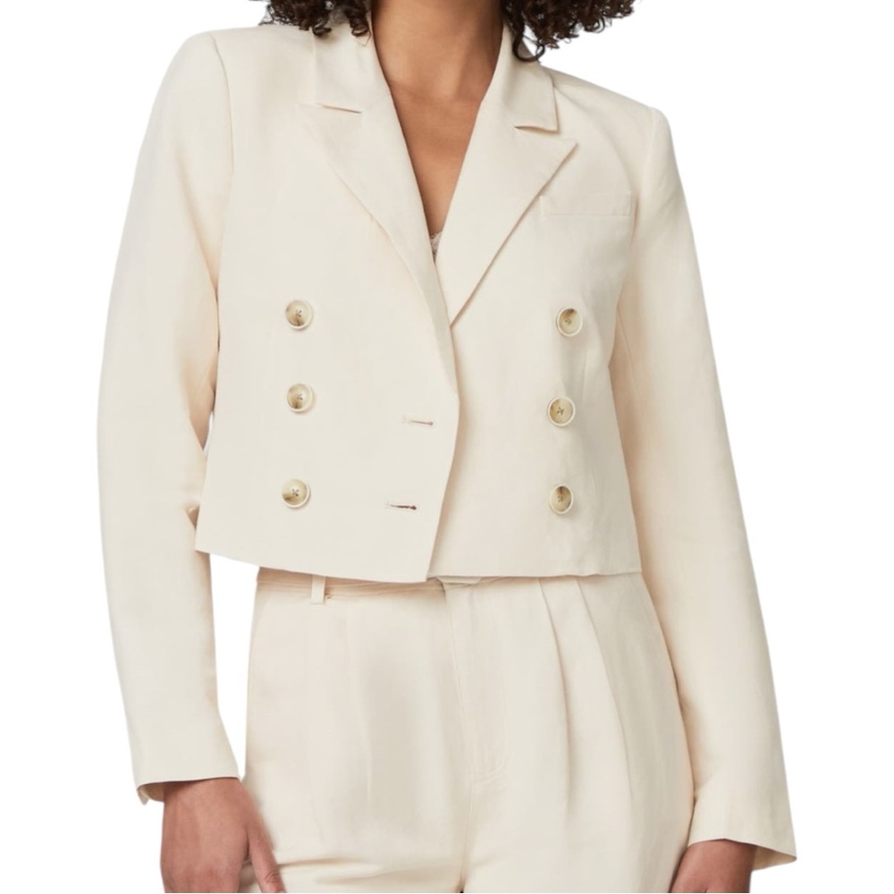 Paige Eclipse Linen Blend Cropped Blazer